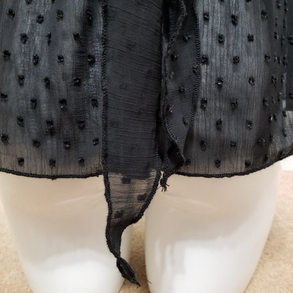 SHEIN top Large lingerie style babydoll swiss dot sheer crochet lace keyhole - Picture 10 of 14